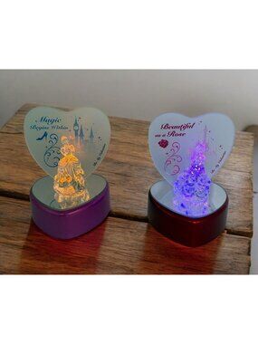 Disney Light Up Princess Figurines Be My Valentine Sleeping Beauty and the Beast